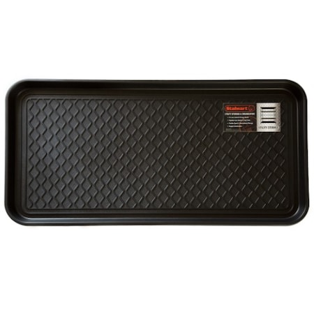 Fleming Supply All Weather Boot Tray Water Resistant Plastic Shoe Mat for Indoor and Outdoor Use, (Black, Large) 579827RVS